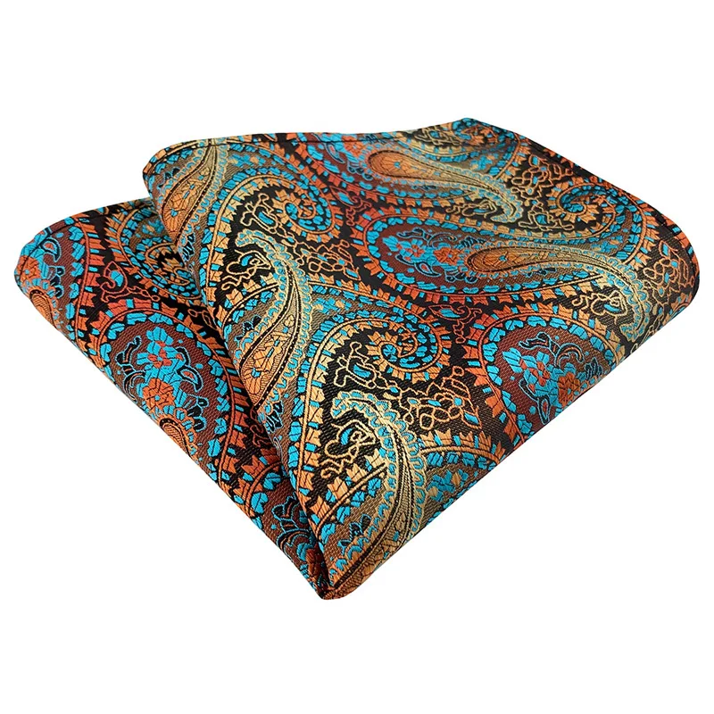 Brand Handkerchief Man Floral Paisley Striped Fit Formal Party Pocket Square Hanky Chest Towel Suit Accessories Men Necktie