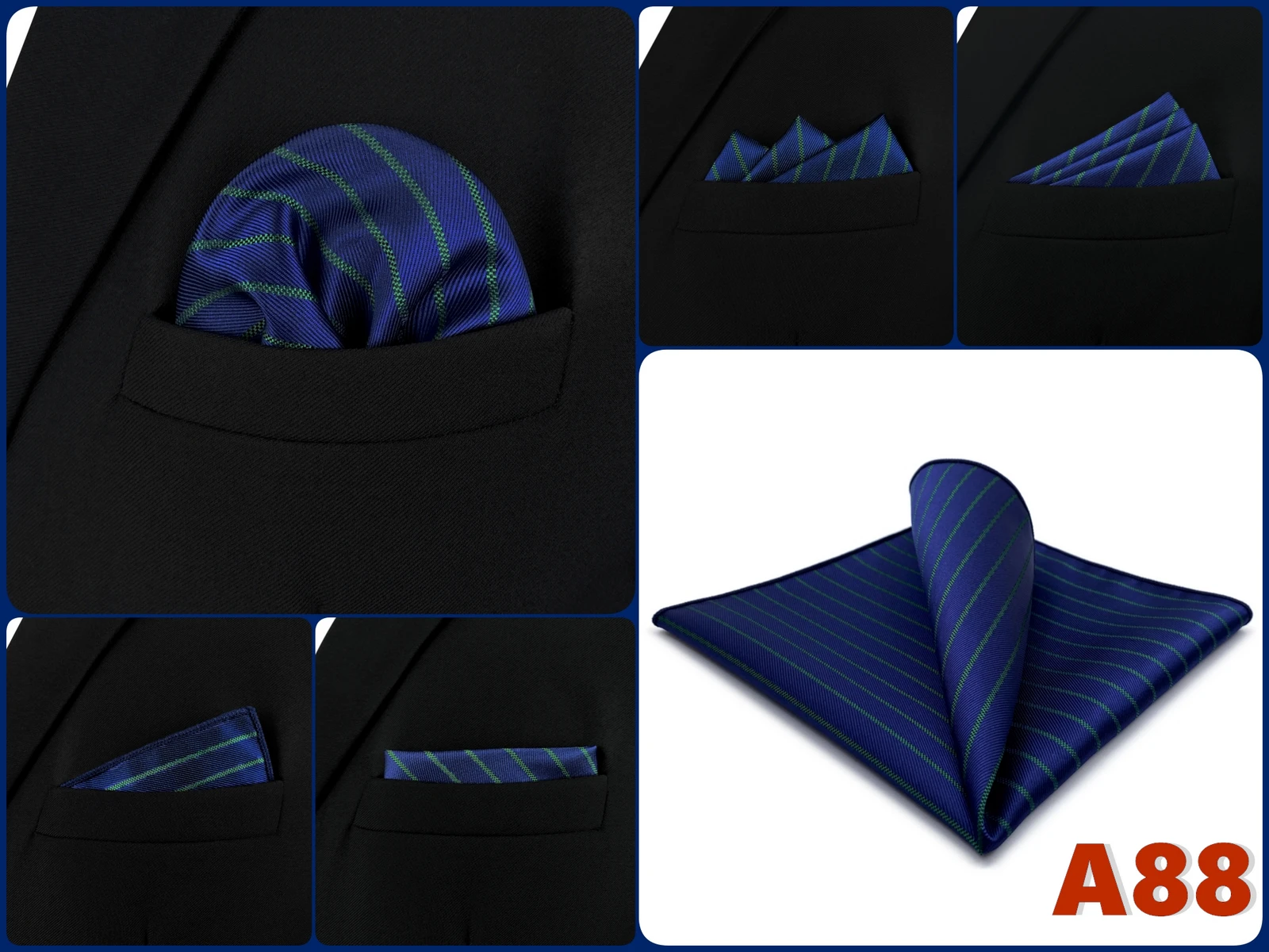 Luxury Mens Pocket Square Handkerchief Blue Navy Brown Paisley Jacquard Suit Hanky Large Classic Gentlemen Wedding Party Gift