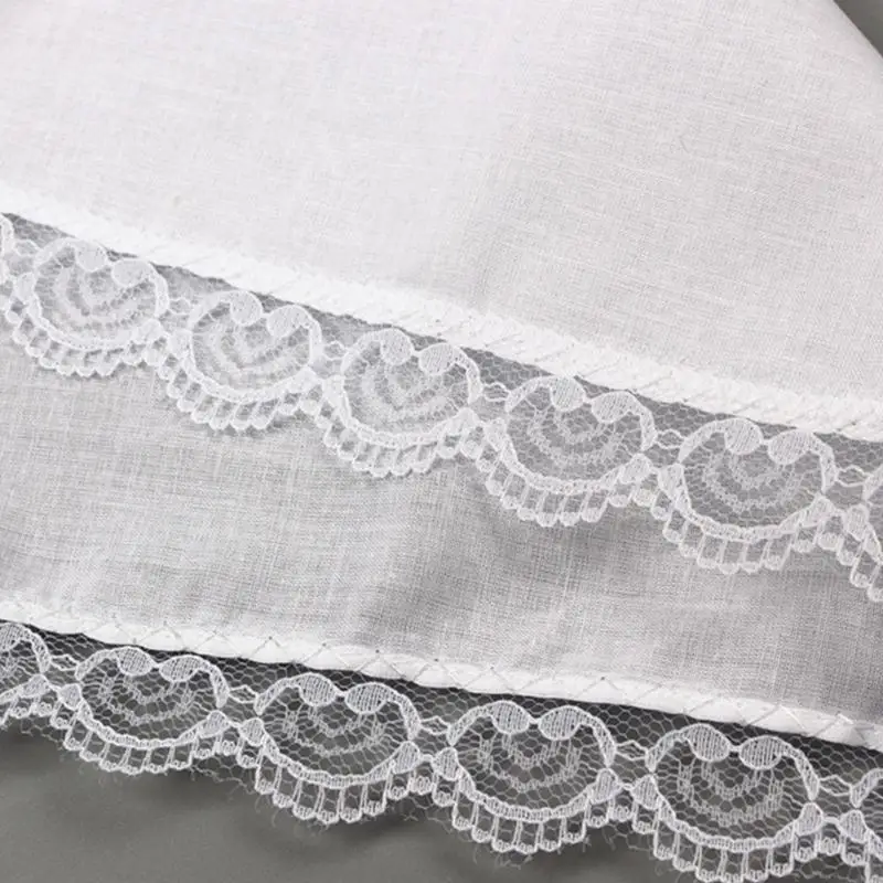26x27cm Men Women Cotton Handkerchiefs Solid White Hankies Pocket Lace Trim Towel Diy Painting Handkerchiefs for Woman