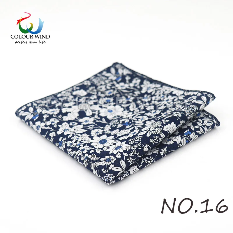 Top Cotton Pocket Square Fashion Flower Suit Ties For Men Paisley Shirt Handkerchief 22*22CM Wedding Towel Ladies Hankies Gift