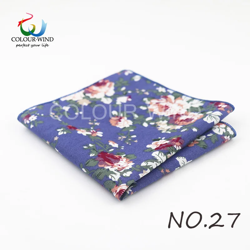 Top Cotton Pocket Square Fashion Flower Suit Ties For Men Paisley Shirt Handkerchief 22*22CM Wedding Towel Ladies Hankies Gift