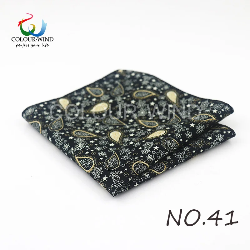 Top Cotton Pocket Square Fashion Flower Suit Ties For Men Paisley Shirt Handkerchief 22*22CM Wedding Towel Ladies Hankies Gift