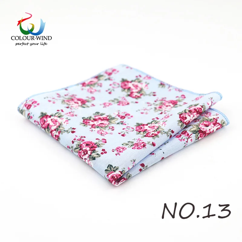 Top Cotton Pocket Square Fashion Flower Suit Ties For Men Paisley Shirt Handkerchief 22*22CM Wedding Towel Ladies Hankies Gift