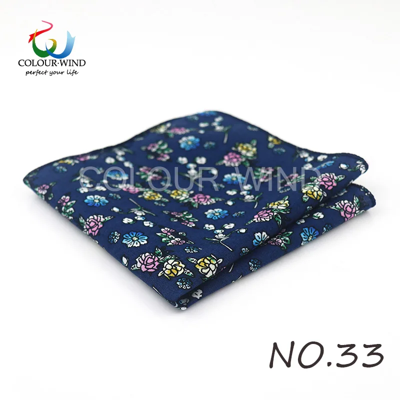 Top Cotton Pocket Square Fashion Flower Suit Ties For Men Paisley Shirt Handkerchief 22*22CM Wedding Towel Ladies Hankies Gift