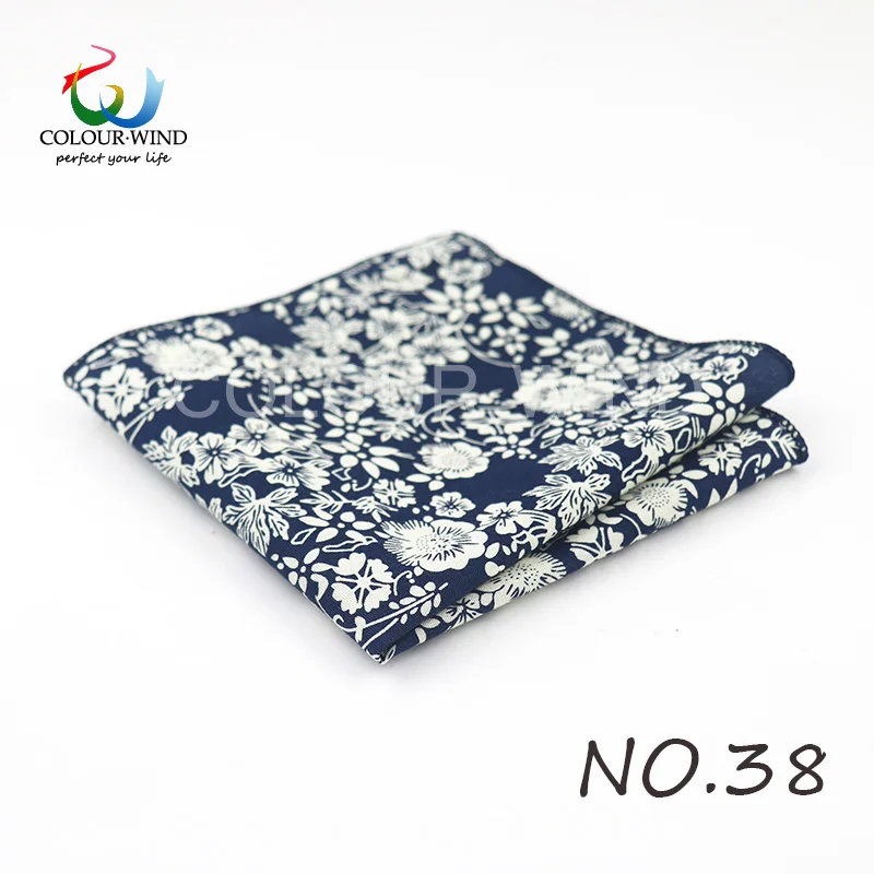 Top Cotton Pocket Square Fashion Flower Suit Ties For Men Paisley Shirt Handkerchief 22*22CM Wedding Towel Ladies Hankies Gift