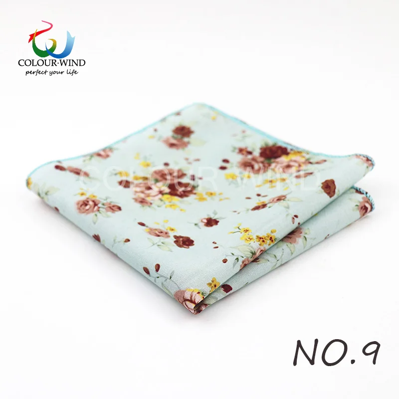 Top Cotton Pocket Square Fashion Flower Suit Ties For Men Paisley Shirt Handkerchief 22*22CM Wedding Towel Ladies Hankies Gift