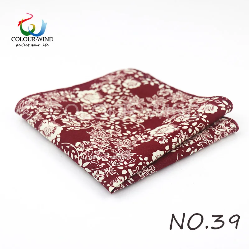 Top Cotton Pocket Square Fashion Flower Suit Ties For Men Paisley Shirt Handkerchief 22*22CM Wedding Towel Ladies Hankies Gift