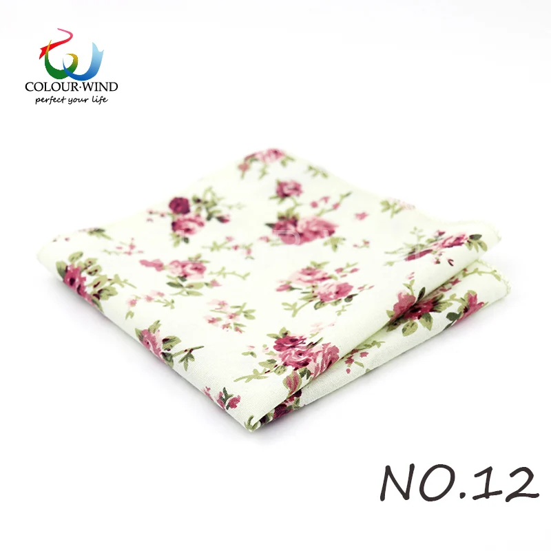 Top Cotton Pocket Square Fashion Flower Suit Ties For Men Paisley Shirt Handkerchief 22*22CM Wedding Towel Ladies Hankies Gift
