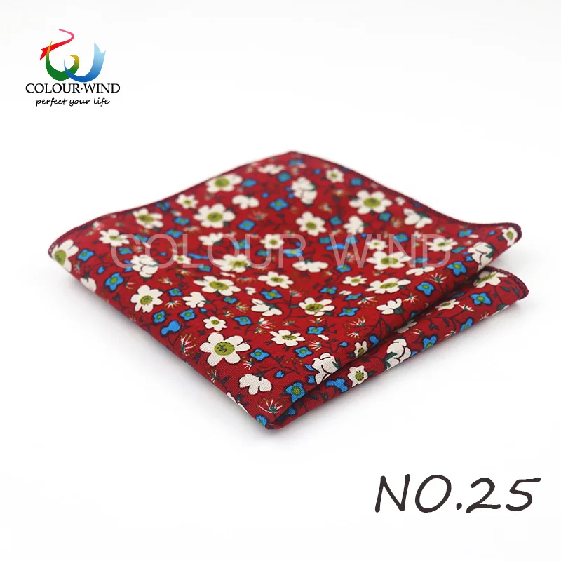 Top Cotton Pocket Square Fashion Flower Suit Ties For Men Paisley Shirt Handkerchief 22*22CM Wedding Towel Ladies Hankies Gift