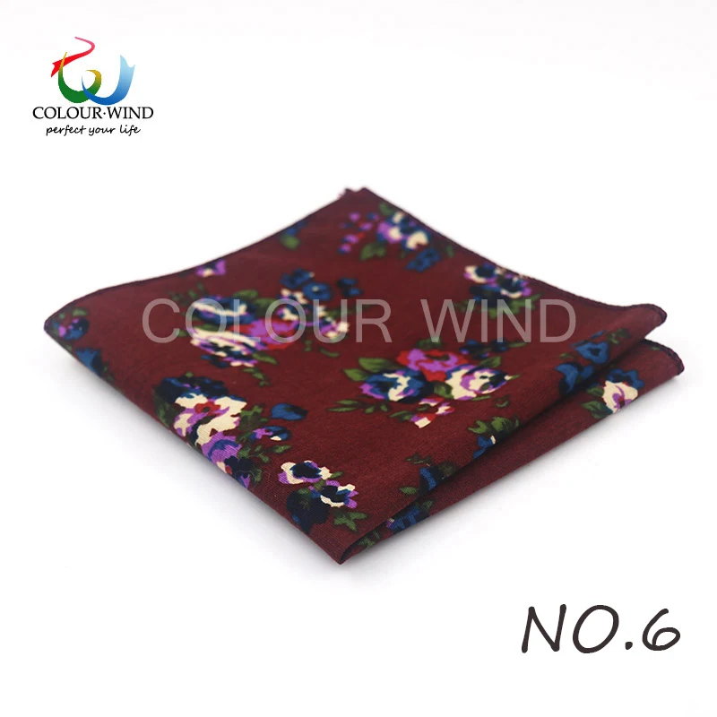 Top Cotton Pocket Square Fashion Flower Suit Ties For Men Paisley Shirt Handkerchief 22*22CM Wedding Towel Ladies Hankies Gift