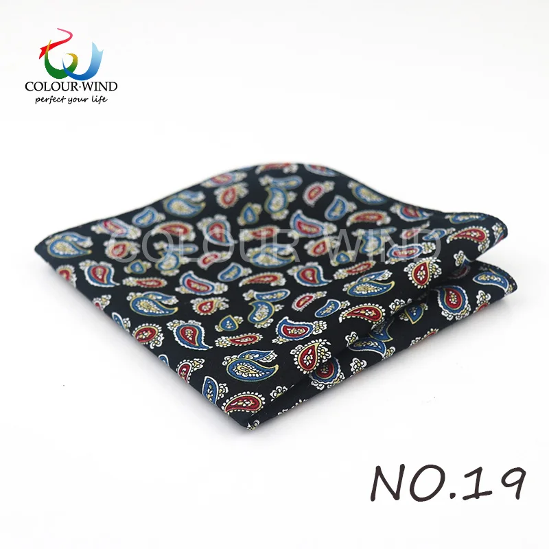 Top Cotton Pocket Square Fashion Flower Suit Ties For Men Paisley Shirt Handkerchief 22*22CM Wedding Towel Ladies Hankies Gift