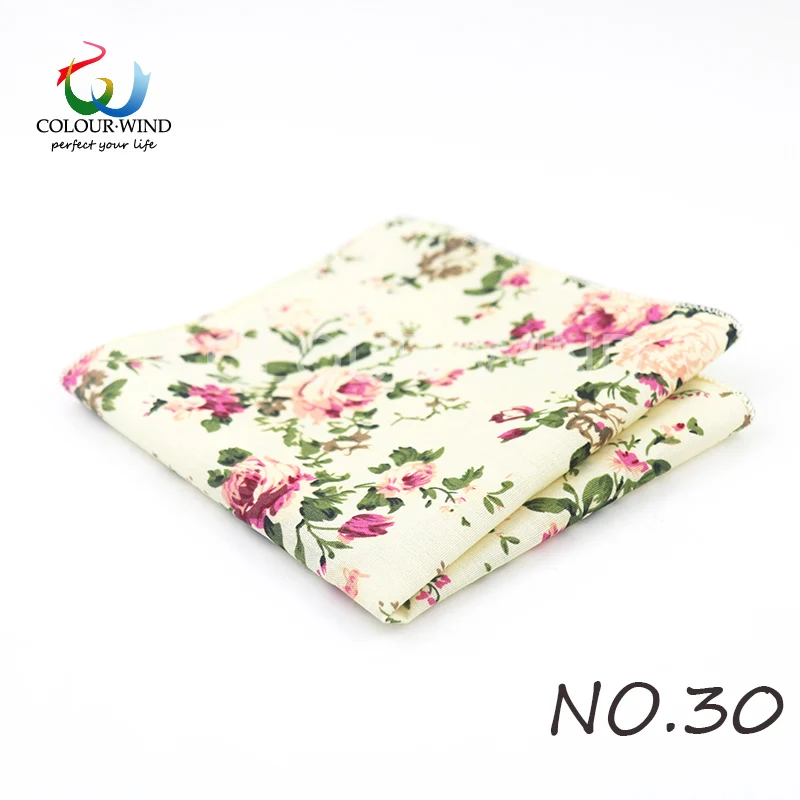 Top Cotton Pocket Square Fashion Flower Suit Ties For Men Paisley Shirt Handkerchief 22*22CM Wedding Towel Ladies Hankies Gift