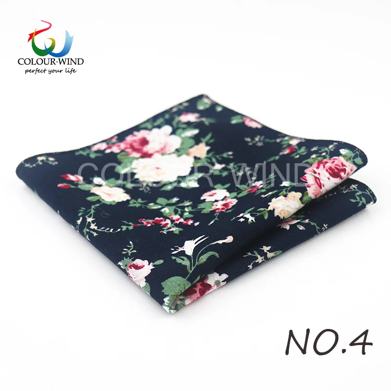 Top Cotton Pocket Square Fashion Flower Suit Ties For Men Paisley Shirt Handkerchief 22*22CM Wedding Towel Ladies Hankies Gift