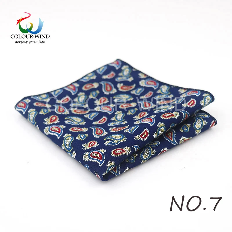 Top Cotton Pocket Square Fashion Flower Suit Ties For Men Paisley Shirt Handkerchief 22*22CM Wedding Towel Ladies Hankies Gift