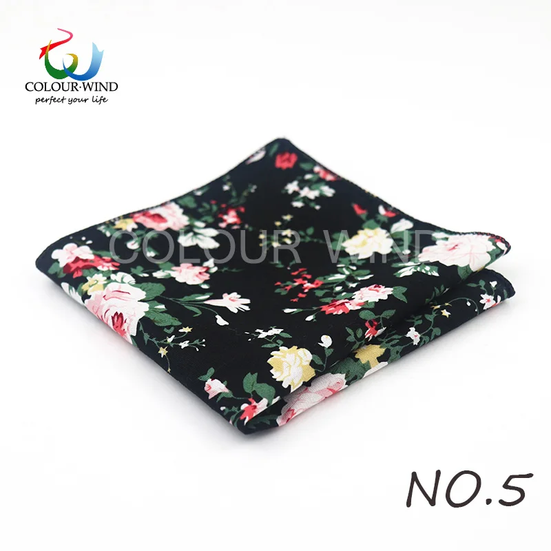 Top Cotton Pocket Square Fashion Flower Suit Ties For Men Paisley Shirt Handkerchief 22*22CM Wedding Towel Ladies Hankies Gift