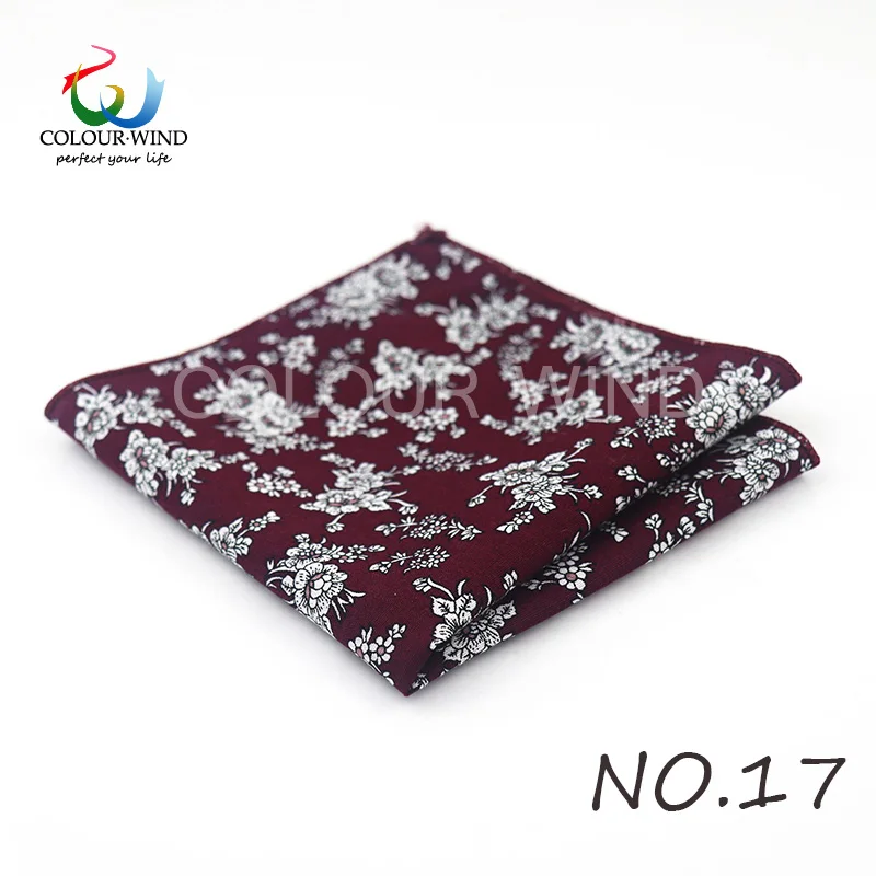Top Cotton Pocket Square Fashion Flower Suit Ties For Men Paisley Shirt Handkerchief 22*22CM Wedding Towel Ladies Hankies Gift