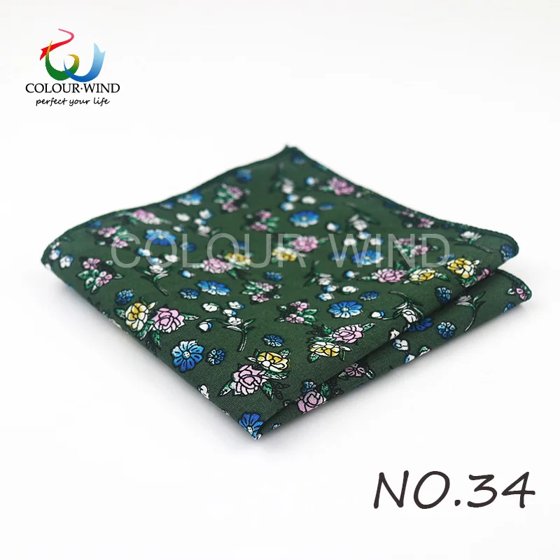 Top Cotton Pocket Square Fashion Flower Suit Ties For Men Paisley Shirt Handkerchief 22*22CM Wedding Towel Ladies Hankies Gift