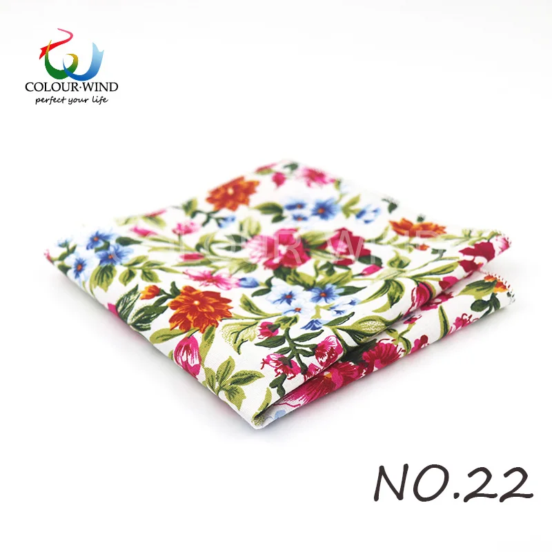 Top Cotton Pocket Square Fashion Flower Suit Ties For Men Paisley Shirt Handkerchief 22*22CM Wedding Towel Ladies Hankies Gift