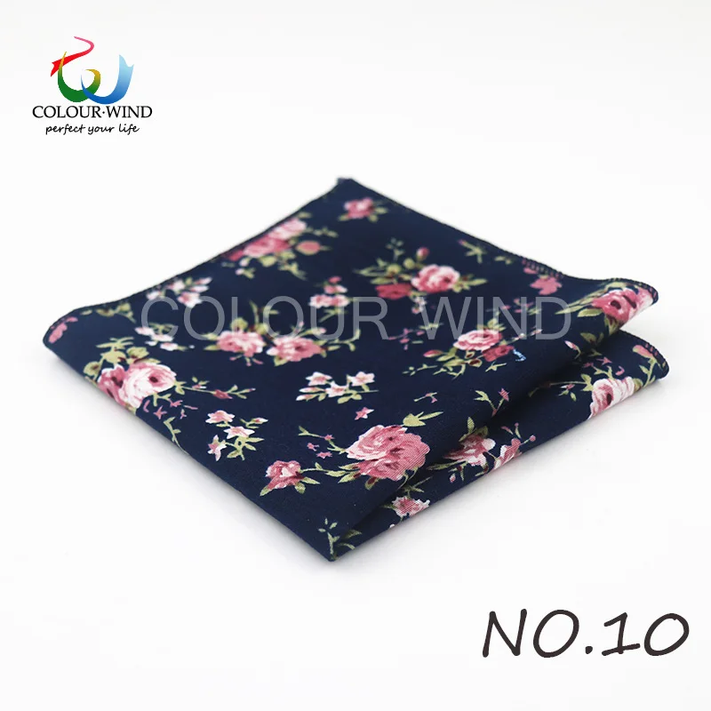 Top Cotton Pocket Square Fashion Flower Suit Ties For Men Paisley Shirt Handkerchief 22*22CM Wedding Towel Ladies Hankies Gift