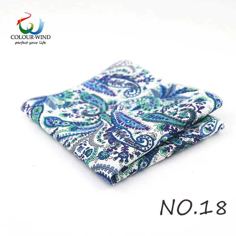 Top Cotton Pocket Square Fashion Flower Suit Ties For Men Paisley Shirt Handkerchief 22*22CM Wedding Towel Ladies Hankies Gift