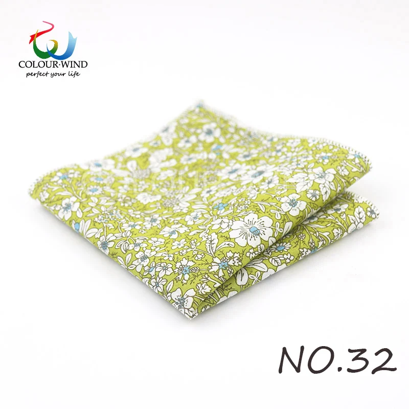Top Cotton Pocket Square Fashion Flower Suit Ties For Men Paisley Shirt Handkerchief 22*22CM Wedding Towel Ladies Hankies Gift
