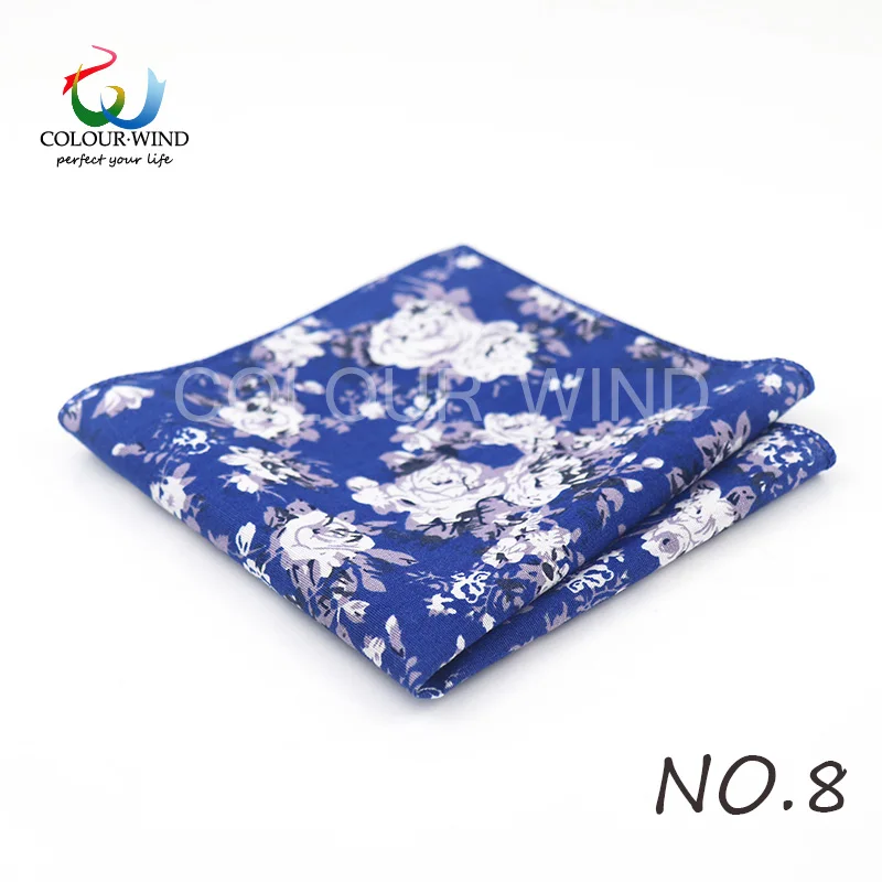Top Cotton Pocket Square Fashion Flower Suit Ties For Men Paisley Shirt Handkerchief 22*22CM Wedding Towel Ladies Hankies Gift