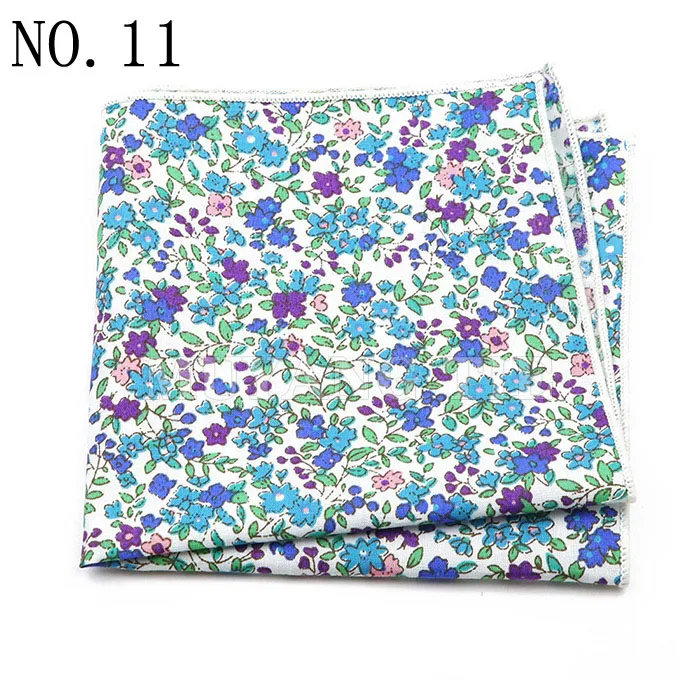 Fashionable Men's 25cm Floral Cotton Handkerchief Casual Color Printed Scarf Suit Shirt Accessories Wedding Gift