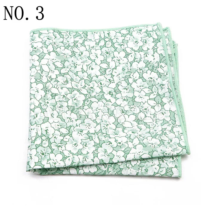 Fashionable Men's 25cm Floral Cotton Handkerchief Casual Color Printed Scarf Suit Shirt Accessories Wedding Gift