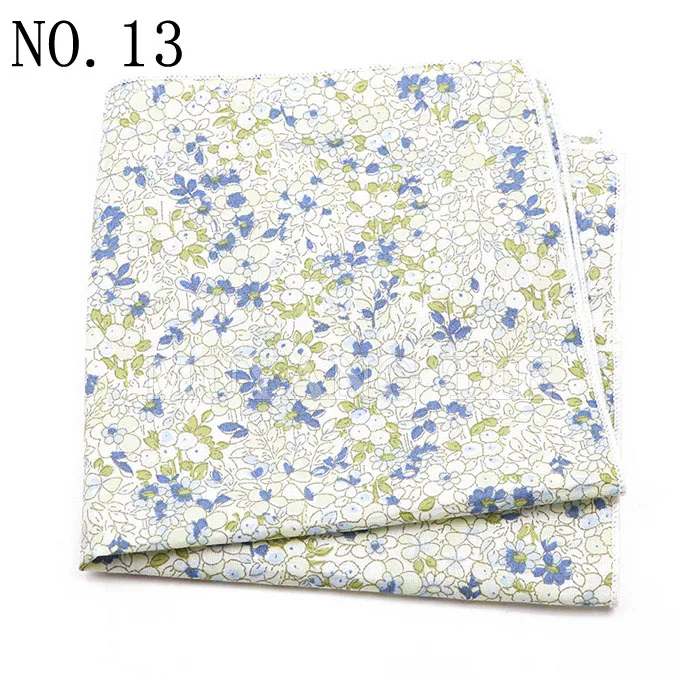 Fashionable Men's 25cm Floral Cotton Handkerchief Casual Color Printed Scarf Suit Shirt Accessories Wedding Gift