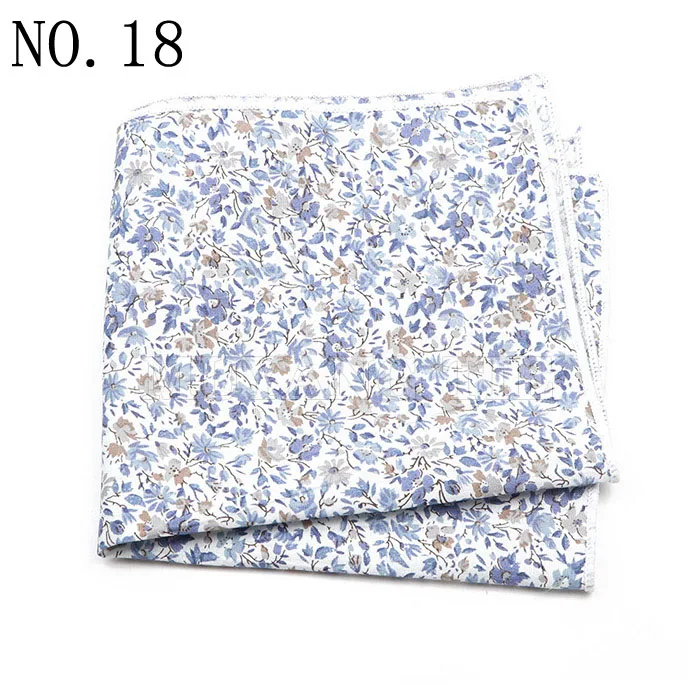 Fashionable Men's 25cm Floral Cotton Handkerchief Casual Color Printed Scarf Suit Shirt Accessories Wedding Gift