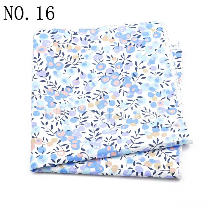 Fashionable Men's 25cm Floral Cotton Handkerchief Casual Color Printed Scarf Suit Shirt Accessories Wedding Gift