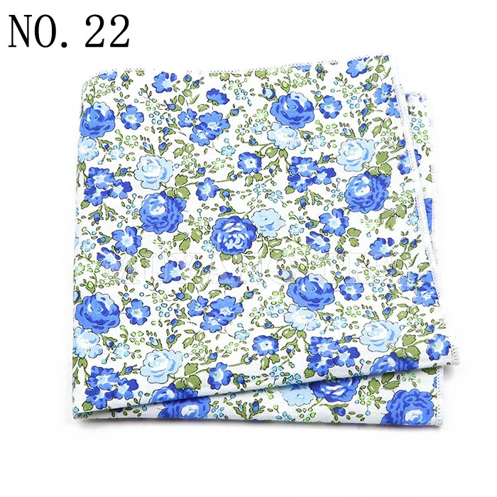 Fashionable Men's 25cm Floral Cotton Handkerchief Casual Color Printed Scarf Suit Shirt Accessories Wedding Gift