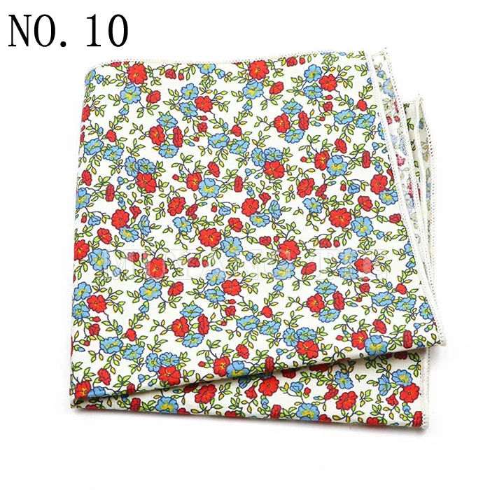 Fashionable Men's 25cm Floral Cotton Handkerchief Casual Color Printed Scarf Suit Shirt Accessories Wedding Gift