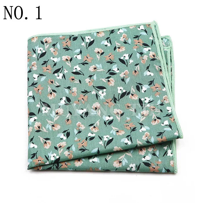 Fashionable Men's 25cm Floral Cotton Handkerchief Casual Color Printed Scarf Suit Shirt Accessories Wedding Gift