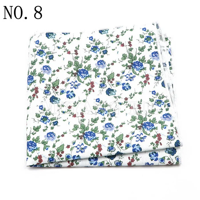 Fashionable Men's 25cm Floral Cotton Handkerchief Casual Color Printed Scarf Suit Shirt Accessories Wedding Gift