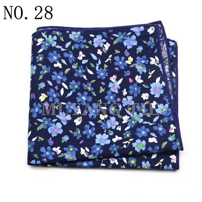 Fashionable Men's 25cm Floral Cotton Handkerchief Casual Color Printed Scarf Suit Shirt Accessories Wedding Gift