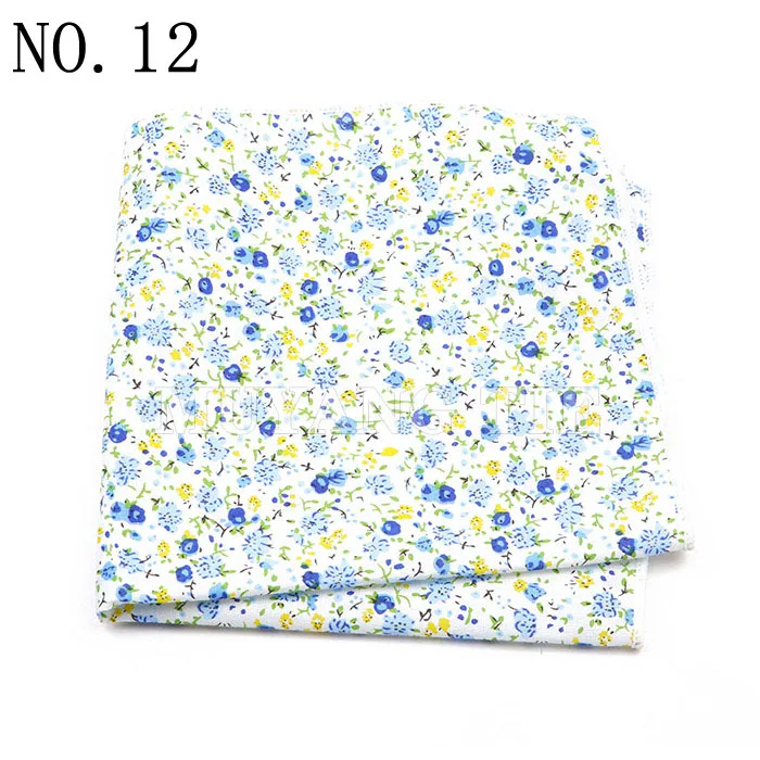 Fashionable Men's 25cm Floral Cotton Handkerchief Casual Color Printed Scarf Suit Shirt Accessories Wedding Gift
