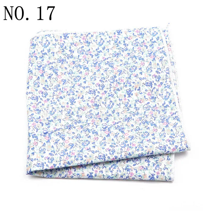 Fashionable Men's 25cm Floral Cotton Handkerchief Casual Color Printed Scarf Suit Shirt Accessories Wedding Gift