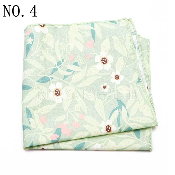 Fashionable Men's 25cm Floral Cotton Handkerchief Casual Color Printed Scarf Suit Shirt Accessories Wedding Gift