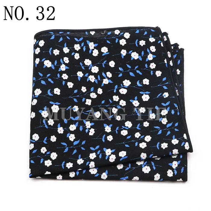 Fashionable Men's 25cm Floral Cotton Handkerchief Casual Color Printed Scarf Suit Shirt Accessories Wedding Gift