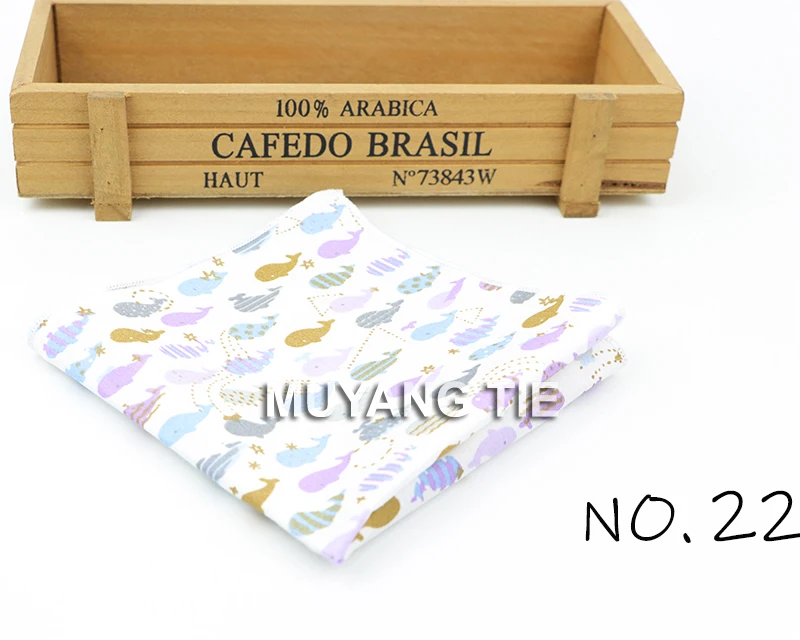 Kids Handkerchief Scarves Vintage Cotton Hankies Men's Pocket Square Children Dog Duck Animal Fruit Handkerchiefs