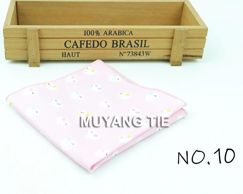Kids Handkerchief Scarves Vintage Cotton Hankies Men's Pocket Square Children Dog Duck Animal Fruit Handkerchiefs