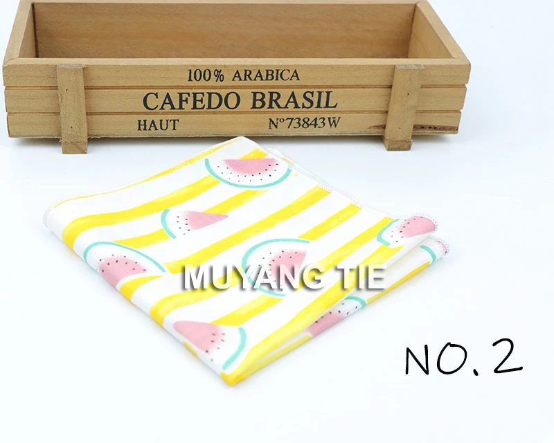 Kids Handkerchief Scarves Vintage Cotton Hankies Men's Pocket Square Children Dog Duck Animal Fruit Handkerchiefs