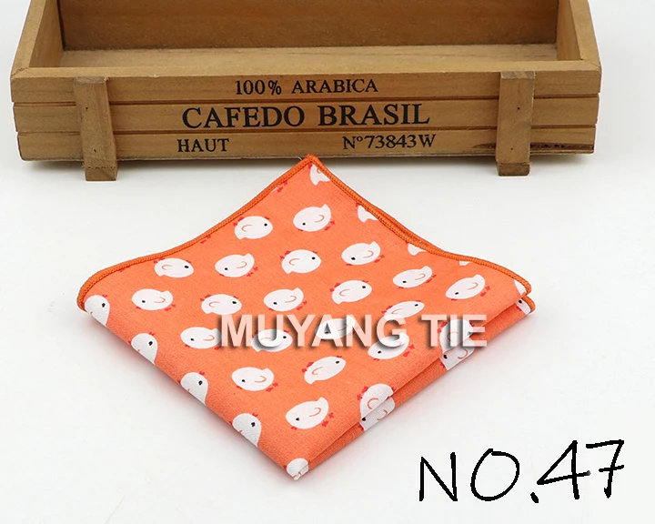 Kids Handkerchief Scarves Vintage Cotton Hankies Men's Pocket Square Children Dog Duck Animal Fruit Handkerchiefs