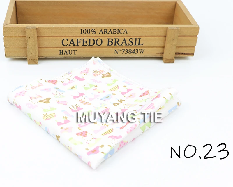Kids Handkerchief Scarves Vintage Cotton Hankies Men's Pocket Square Children Dog Duck Animal Fruit Handkerchiefs