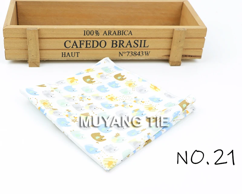 Kids Handkerchief Scarves Vintage Cotton Hankies Men's Pocket Square Children Dog Duck Animal Fruit Handkerchiefs