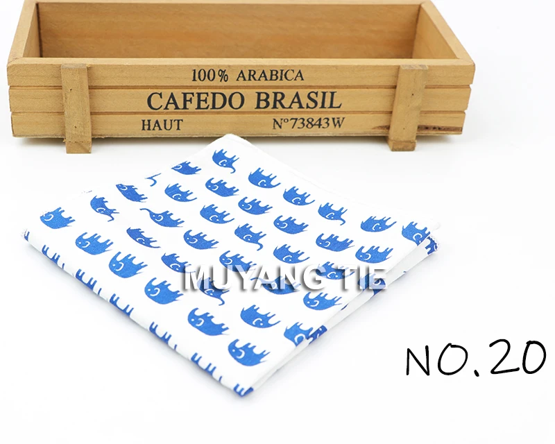 Kids Handkerchief Scarves Vintage Cotton Hankies Men's Pocket Square Children Dog Duck Animal Fruit Handkerchiefs