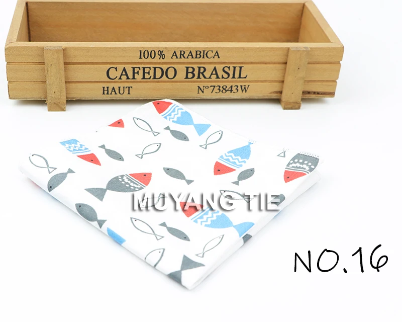 Kids Handkerchief Scarves Vintage Cotton Hankies Men's Pocket Square Children Dog Duck Animal Fruit Handkerchiefs