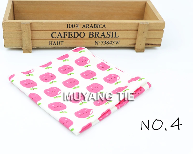 Kids Handkerchief Scarves Vintage Cotton Hankies Men's Pocket Square Children Dog Duck Animal Fruit Handkerchiefs