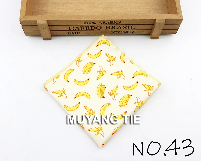 Kids Handkerchief Scarves Vintage Cotton Hankies Men's Pocket Square Children Dog Duck Animal Fruit Handkerchiefs